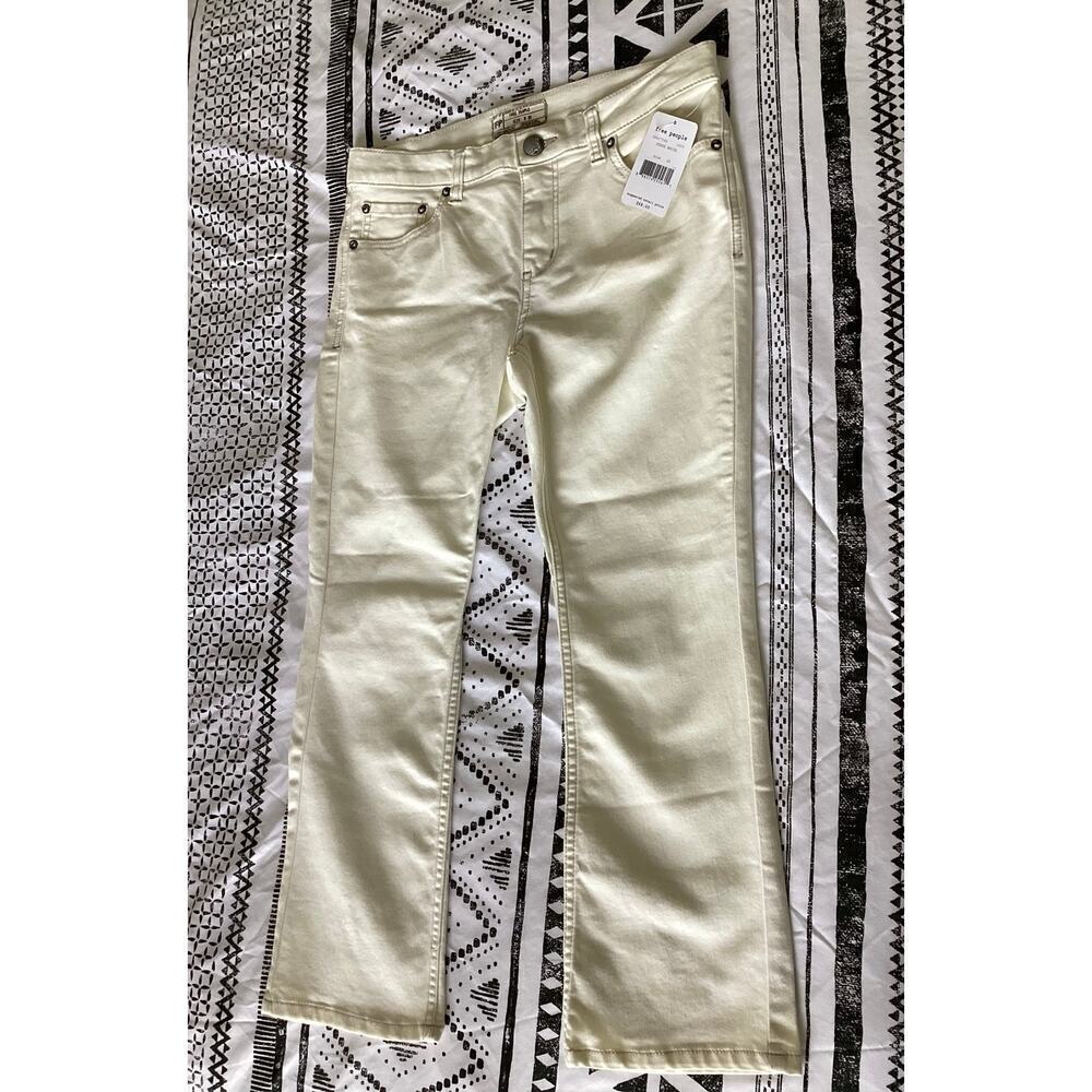 Free people straight strech off white women size 28